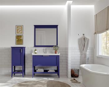 Orka Bastle 100 cm Lacivert Banyo Dolabı Takımı Ve Boy Dolabı