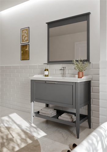 Orka Bastle Banyo Dolabı Takımı, 100 cm, Mat Gri, 5002558