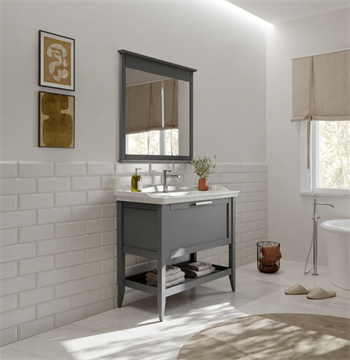 Orka Bastle Banyo Dolabı Takımı, 100 cm, Mat Gri, 5002558