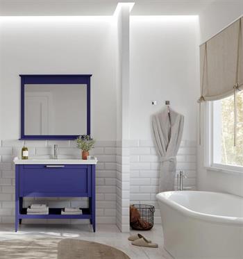 Orka Bastle 100 cm Mat Lacivert Banyo Dolabı Takımı