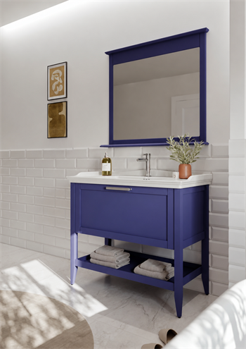 Orka Bastle Banyo Dolabı Takımı, 100 cm, Mat Lacivert, 5002321