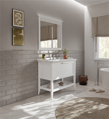 Orka Bastle Banyo Dolabı Takımı, 100 cm, Mat Beyaz, 5002558, 5002557