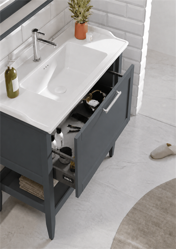 Orka Bastle Banyo Dolabı Takımı, 65 cm, Mat Antrasit, 5002565