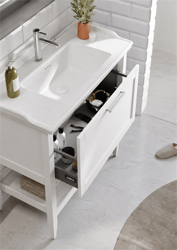 Orka Bastle Banyo Dolabı Takımı, 65 cm, Mat Beyaz, 5002563