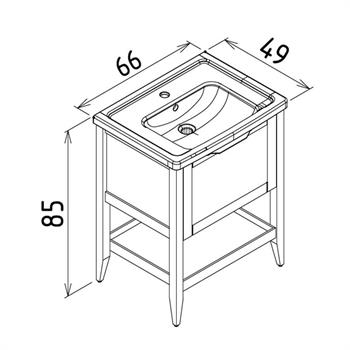 Orka Bastle 65 cm Gri Banyo Dolabı Alt Modül ve Lavabo