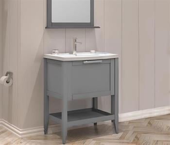 Orka Bastle 65 cm Gri Banyo Dolabı Alt Modül ve Lavabo