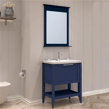 Orka Bastle 65 cm Lacivert Banyo Dolabı Alt Modül ve Lavabo