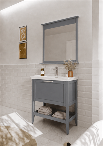Orka Bastle Banyo Dolabı Takımı, 65 cm, Mat Gri, 5002564