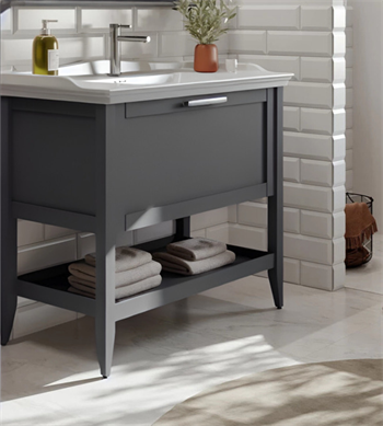 Orka Bastle 80 cm Antrasit Banyo Dolabı Alt Modül ve Lavabo