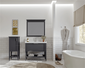 Orka Bastle 80 cm Antrasit Banyo Dolabı Takımı Ve Boy Dolabı