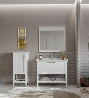 Orka Bastle 80 cm Beyaz Banyo Dolabı Takımı Ve Boy Dolabı