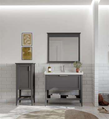 Orka Bastle 80 cm Gri Banyo Dolabı Takımı Ve Boy Dolabı