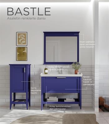 Orka Bastle 80 cm Lacivert Banyo Dolabı Takımı Ve Boy Dolabı