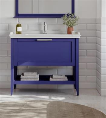 Orka Bastle 80 cm Lacivert Banyo Dolabı Alt Modül ve Lavabo