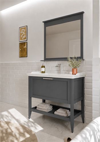 Orka Bastle Banyo Dolabı Takımı, 100 cm, Mat Antrasit, 5002559