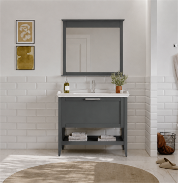 Orka Bastle Banyo Dolabı Takımı, 100 cm, Mat Antrasit, 5002559