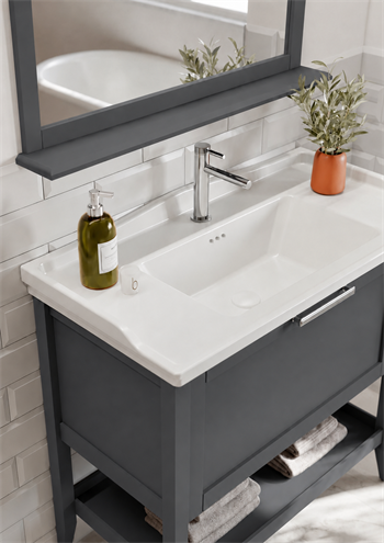 Orka Bastle Banyo Dolabı Takımı, 100 cm, Mat Antrasit, 5002559