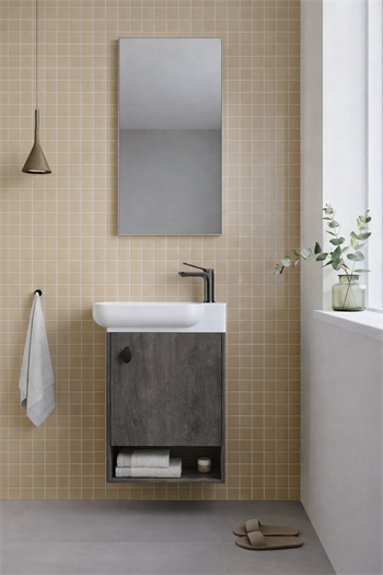 Orka Begonya Banyo Dolabı Takımı, 55 cm, İrony (Alüminyum Çerçeveli Ayna), 5000064