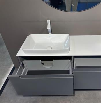 Orka Biella 120 cm Antrasit Ledli Banyo Dolabı Takımı