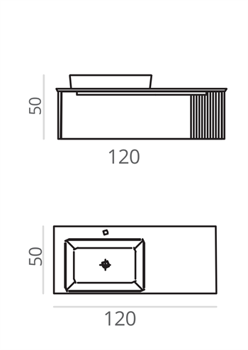 Orka Biella 120 cm Mat Pudra Banyo Dolabı Alt Modül ve Lavabo
