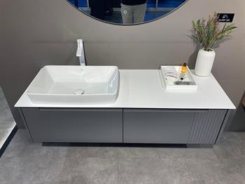Orka Biella 140 cm Antrasit Banyo Dolabı Alt Modül ve Lavabo