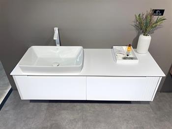Orka Biella 140 cm Beyaz Banyo Dolabı Alt Modül ve Lavabo