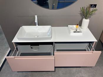 Orka Biella 140 cm Pudra Banyo Dolabı Alt Modül ve Lavabo