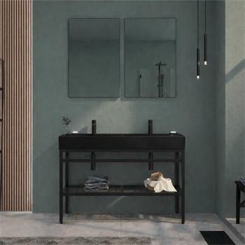 Orka CapeTown Banyo Dolabı Takımı, 120 cm (Mat Siyah Çift Lavabo), 5004885
