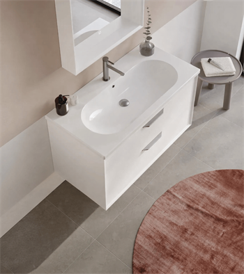 Orka Clay 100 cm Beyaz Banyo Dolabı Alt Modül ve Lavabo (Çift Çekmeceli), 5004385