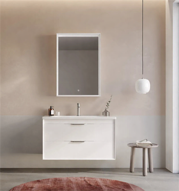 Orka Clay Banyo Dolabı Takımı, 100 cm, Beyaz (Çift Çekmeceli), 5004367