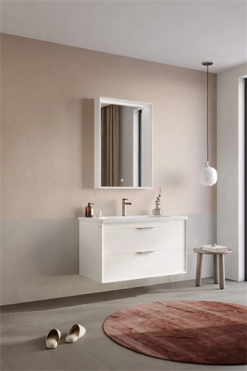 Orka Clay Banyo Dolabı Takımı, 100 cm, Beyaz (Çift Çekmeceli), 5004367