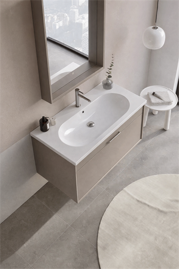 Orka Clay Banyo Dolabı Takımı, 100 cm, Sahra, 5002255
