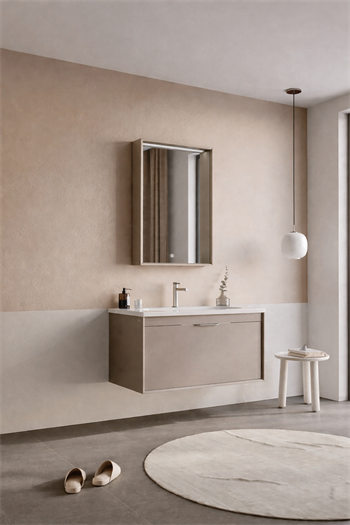 Orka Clay Banyo Dolabı Takımı, 100 cm, Sahra, 5002255