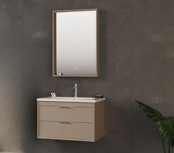 Orka Clay 100 cm Sahra Çekmeceli Banyo Dolabı Takımı