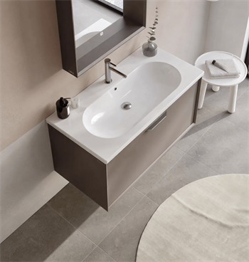 Orka Clay 100 cm Toprak Banyo Dolabı Alt Modül ve Lavabo, 5002189