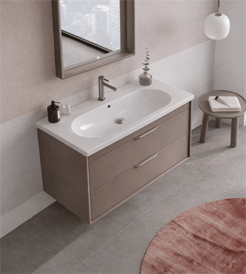 Orka Clay 100 cm Toprak Banyo Dolabı Alt Modül ve Lavabo (Çift Çekmeceli), 5004199