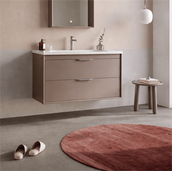 Orka Clay 100 cm Toprak Banyo Dolabı Alt Modül ve Lavabo (Çift Çekmeceli), 5004199