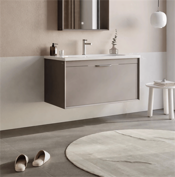 Orka Clay 100 cm Toprak Banyo Dolabı Alt Modül ve Lavabo, 5002189