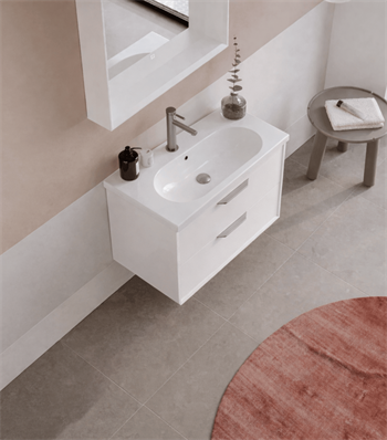 Orka Clay 65 cm Beyaz Banyo Dolabı Alt Modül ve Lavabo (Çift Çekmeceli), 5004379