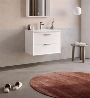 Orka Clay 65 cm Beyaz Banyo Dolabı Alt Modül ve Lavabo (Çift Çekmeceli), 5004379