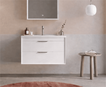 Orka Clay 65 cm Beyaz Banyo Dolabı Alt Modül ve Lavabo (Çift Çekmeceli), 5004379