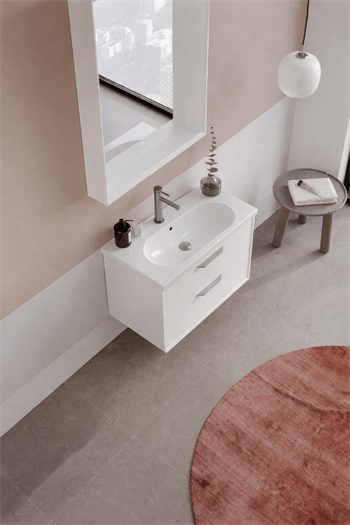 Orka Clay Banyo Dolabı Takımı, 65 cm, Beyaz (Çift Çekmeceli), 5004361