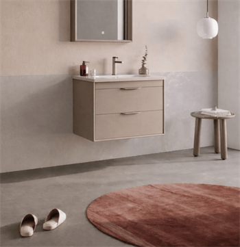 Orka Clay 65 cm Sahra Banyo Dolabı Alt Modül ve Lavabo (Çift Çekmeceli), 5004381