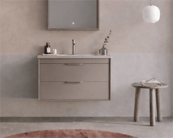 Orka Clay 65 cm Toprak Banyo Dolabı Alt Modül ve Lavabo (Çift Çekmeceli), 5004380