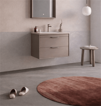Orka Clay 65 cm Toprak Banyo Dolabı Alt Modül ve Lavabo (Çift Çekmeceli), 5004380