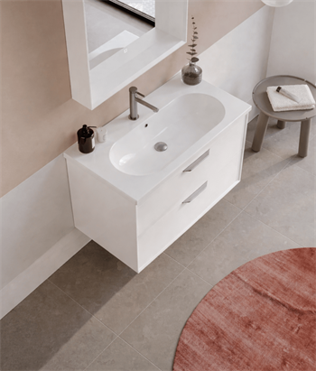 Orka Clay 80 cm Beyaz Banyo Dolabı Alt Modül ve Lavabo (Çift Çekmeceli), 5004382
