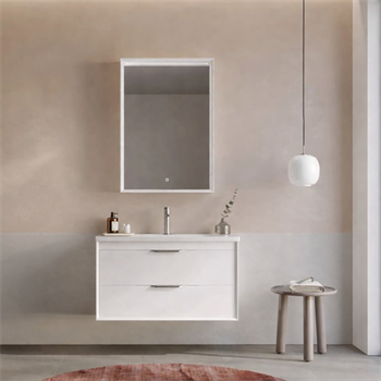 Orka Clay Banyo Dolabı Takımı, 80 cm, Beyaz (Çift Çekmeceli), 5004364