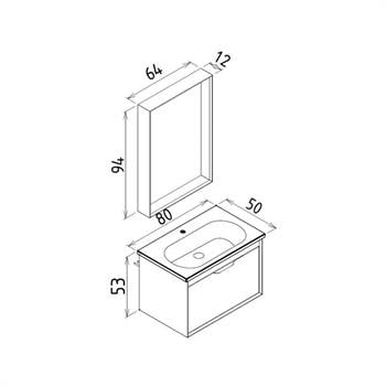 Orka Clay 80 cm Sahra Banyo Dolabı Takımı