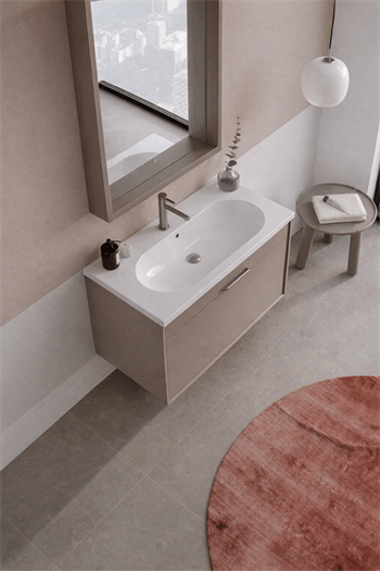 Orka Clay Banyo Dolabı Takımı, 80 cm, Sahra (Çift Çekmeceli), 5004366