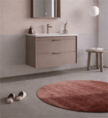 Orka Clay 80 cm Toprak Banyo Dolabı Alt Modül ve Lavabo (Çift Çekmeceli), 5004238